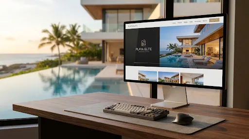 Vista de una web inmobiliaria desarrollada para Playa Elite