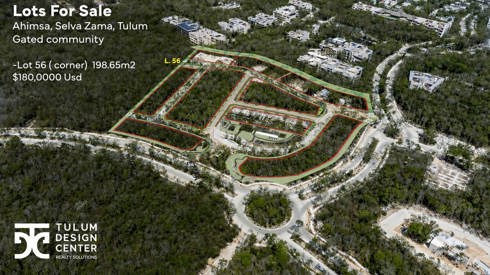 Lote en esquina en venta en Selvazama, Tulum | Ahimsa Fase 2