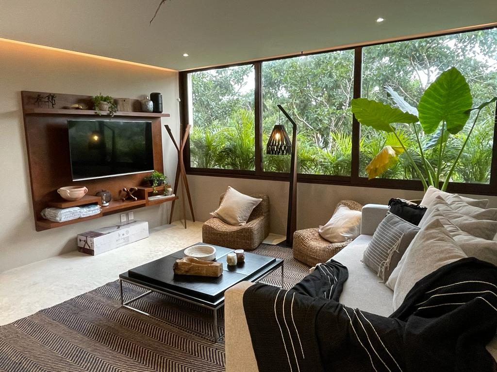 Departamento en venta de 2 recámaras con 3 terrazas en Aldea Zama Premium, Tulum